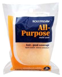 RollerLite All Purpose 3SC038D Trim Roller Cover, 3/8 in Thick Nap, 3 in L, Polyester Knit Fabric Cover, Yellow