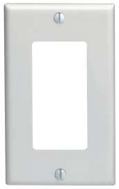 Leviton 122-80401-0NW Wallplate, 4-1/2 in L, 2-3/4 in W, 1 -Gang, Nylon, White, Device Mounting