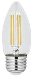 Feit Electric BPETC40/927CA/FIL LED Bulb, Specialty, Torpedo Tip Lamp, 40 W Equivalent, E26 Lamp Base, Dimmable, Clear