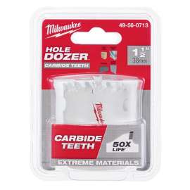 Milwaukee 49-56-0713 Hole Saw, 1-1/2 in Dia, 1.62 in D Cutting, 4 TPI, Carbide Cutting Edge