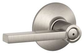 Schlage Latitude Series F40VLAT619 Privacy Door Lever, Metal, Satin Nickel