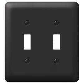 Amerelle Devon 935TTBK Wallplate, 5 in L, 4-5/8 in W, 2 -Gang, Steel, Black