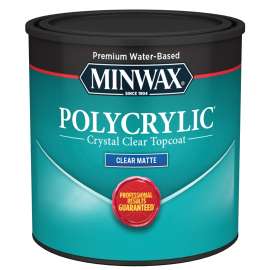 Minwax Polycrylic 222224444 Protective Finish, Matte, Liquid, 0.5 pt