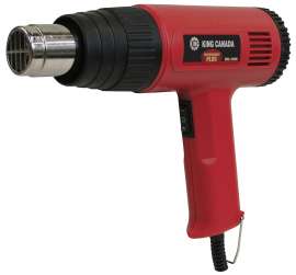 KING CANADA 8300N Heat Gun Kit, 12.5 A, 13.2, 19.5 cfm Air, Temperature Settings: 375, 540 deg C