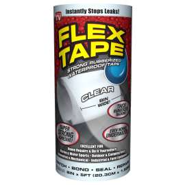 Flex Seal TFSCLRR0805 Repair Tape, 5 ft L, 8 in W, Clear