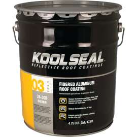 KOOL SEAL KS0024300-20 Roof Coating, Silver, 5 gal Pail, Liquid