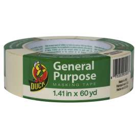 Duck 394697 Masking Tape, 60 yd L, 1.41 in W, Beige