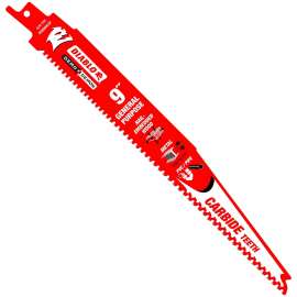 Diablo DS0909CGP Reciprocating Saw Blade, 9 in L, 6/9 TPI, Carbide Cutting Edge