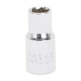Vulcan MT6482418 Drive Socket, 1/4 in Socket, 1/4 in Drive, 6-Point, Chrome Vanadium Steel, Chrome
