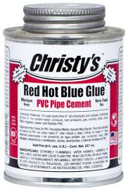 CHRISTY'S RH-RHBV-HP-36 Solvent Cement, 0.5 pt Can, Medium Syrupy Liquid, Blue
