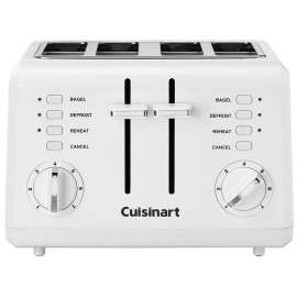 Cuisinart CPT-142C Electric Toaster, 4 Slice/Hr, Manual Control, Plastic, White