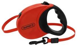 RUFFIN'IT 98617 Retractable Leash, 16 ft L, Blue/Red, M Breed