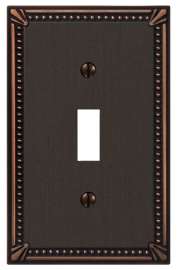AmerTac 74TDB Switch Wallplate, 1 -Gang, Metal, Aged Bronze