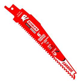 Diablo DS0609CGP3 Reciprocating Saw Blade, 6 in L, 6/9 TPI, Carbide Cutting Edge