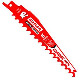 Diablo DS0603CP Reciprocating Saw Blade, 6 in L, 3 TPI, Carbide Cutting Edge