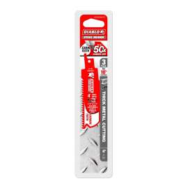Diablo DS0408CF3 Reciprocating Saw Blade, 4 in L, 8 TPI, Carbide Cutting Edge