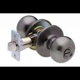 Taymor Professional Series 34-FV5334 Ball Knob Lockset, Keyed Lock, Metal, Satin, 2-3/8, 2-3/4 in Backset