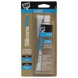 DAP Silicone Plus 73358 Window and Door Sealant, Clear, 40 to 120 deg F, 83 mL Squeeze Tube