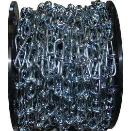 Ben-Mor 51050 Double Loop Chain, #2/0, 75 ft L, 255 lb Working Load, Steel, Zinc