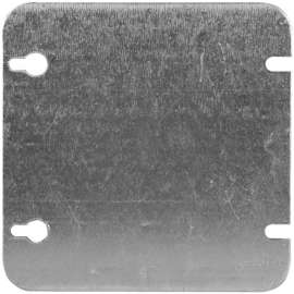 Tradeselect 72C1BAR Box Cover, 4.6 in Dia, 4-11/16 in L, 4-11/16 in W, Square, Metal, Silver