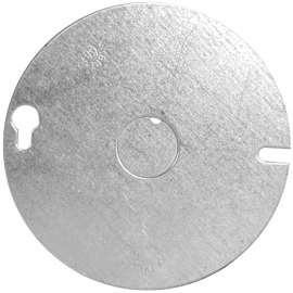 HUBBELL 54-C-6 Box Cover, 4 in L, 4 in W, Round, Metal
