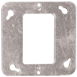 HUBBELL 52C0BAR Box Cover, 4 in L, 4 in W, Square, Metal, Gray, Galvanized