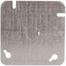 HUBBELL 52C6BAR Box Cover, 4 in L, 4 in W, Square, Metal, Gray