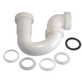 Danco 94005 Swivel P-Trap, 1-1/2 in, Slip, Plastic, White