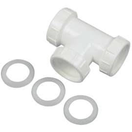 Danco 94038 Pipe Tee, 1-1/2 in, Slip-Joint, Plastic, White