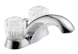 DELTA Classic Series 2522LF Bathroom Faucet, 1.2 gpm, 2-Faucet Handle, Brass, Chrome Plated, Knob Handle, Rigid Spout