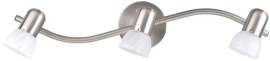 CANARM IT9351 Track Lighting Fixture, 3-Lamp, Alabaster Glass, Brushed Pewter