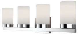 CANARM IVL429A04CH Vanity Light, 100 W, 4-Lamp, A Lamp, Steel Fixture, Chrome Fixture