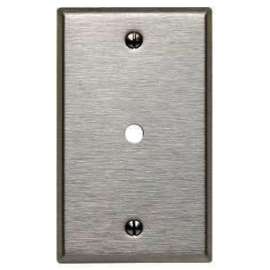 Leviton 003-84013-000 Wallplate, 4-1/2 in L, 2-3/4 in W, 1 -Gang, Stainless Steel, Stainless Steel