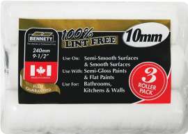 BENNETT 3PK POLY LF-10 Paint Roller Refill, 10 mm Thick Nap, 240 mm L, Knit Fabric Cover