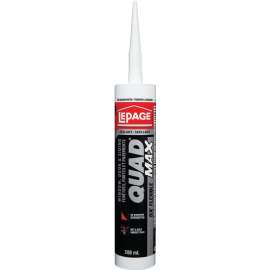 LePage Quad 1869818 Sealant, Arctic White, 24 hr Curing, 18 to 60 deg C, 280 mL Cartridge