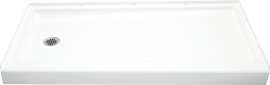 Sterling Ensemble 72171110-0 Shower Base, 60 in L, 30 in W, 5 in H, Vikrell, White, Alcove Installation, 3-5/16 in Drain