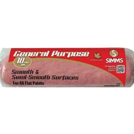 SIMMS R-121 Roller Cover, 3/8 in Thick Nap, 9-1/2 in L, Polyester Cover