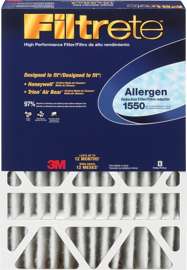 Filtrete DP03DC-4 Electrostatic Air Filter, 25 in L, 20 in W, 97 % Filter Efficiency, Microfiber Filter Media
