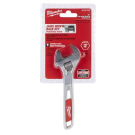 Milwaukee 48-22-7406 Adjustable Wrench, 6 in OAL, 15/16 in Jaw, Steel, Chrome, Ergonomic Handle