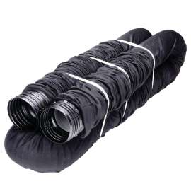 Amerimax 51510 Drain Pipe Tubing with Socket, 4 in, PVC, Black, 25 ft L