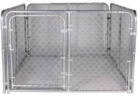 Stephens Pipe & Steel Silver DKS16084 Dog Kennel, 6 ft OAL, 8 ft OAW, 4 ft OAH, Steel, Galvanized