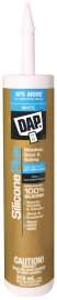 DAP Silicone Plus 73350 Window and Door Sealant, White, 40 to 120 deg F, 319 mL Cartridge