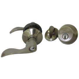 Schlage FB50NVACC619 Accent Knob Lockset, 2 Grade, Keyed Alike Key, Steel, Satin Nickel, 2-3/8 x 2-3/4 in Backset