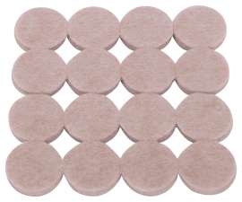 ProSource FE-50201-PS Furniture Pad, Felt Cloth, Beige, 1 in Dia, 3/16 in Thick, Round