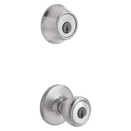 Kwikset 690T26DCP6ALRCSK6 Knob Lockset, 3 Grade, Keyed Key, Satin Chrome, 2-3/8 x 2-3/4 in Backset, K6 Keyway