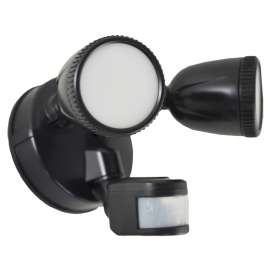 PowerZone Motion Activated Security Floodlights, 110 - 240 V, Led Lamp, 40000 Hr, 5000 K, 70 Cri, Bronze