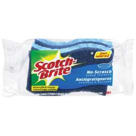 Scotch-Brite SB-AS2-12 Scrub Sponge, 4.4 in L, 2-1/2 in W, 0.8 in Thick, Blue