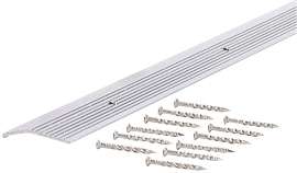 M-D 78154 Carpet Trim, 72 in L, 1.38 in W, Fluted Surface, Aluminum, Silver