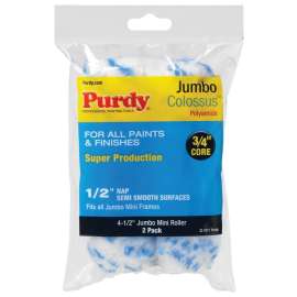 Purdy Colossus 140624033 Mini Roller Cover, 1/2 in Thick Nap, 4-1/2 in L, Polyamide Cover