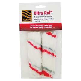 NOUR Z 4U05-2 Roller Refill Pack, 3/8 in Thick Nap, 4 in L, Fabric Cover, Gray/Red